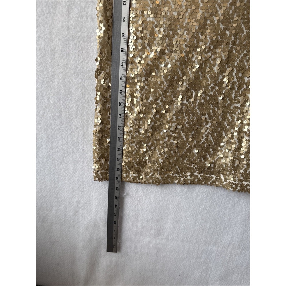 Express Gold Sequin Modal Cotton Sleeveless Scoop‎ Tank S Boho Chic Glam Party - Picture 8 of 9